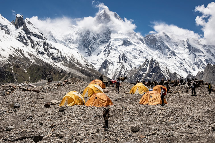 Expedition camp at Karakoram range,Best adventure destinations, Pakistan